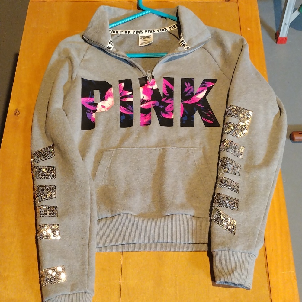 Vs pink quarter zip up